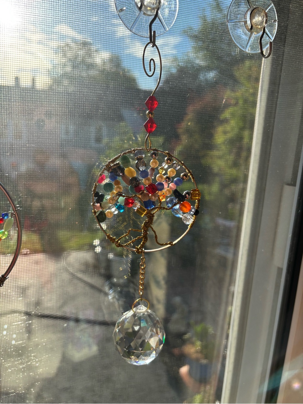 Hand Crafted Tree of Life Sun Catcher Multicolor with Beautiful Crystal Prism - Picture 3 of 7